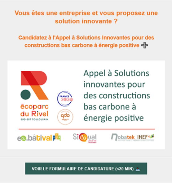 Appel à solutions innovantes écoparc du Rivel